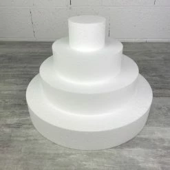 Budget 👍 Lealoo® Disque Polystyrène Pièce Montée En Polystyrène 28 Cm De Haut, Base 40 Cm, Gateau 4 étages En Styropor Haute Densité ❤️