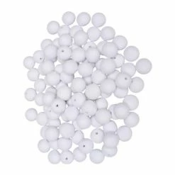 Sortie ✨ Lealoo® Boules Polystyrène Lot De 100 Petites Boules De 1 Cm En Ouate De Cellulose, Billes Blanches En Coton Compressé De 10 Mm 🎉