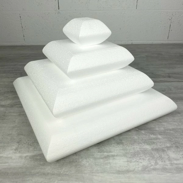 Offres 🤩 Lealoo® Disque Polystyrène Pièce Montée En Polystyrène Coussin, Base 40 Cm, 4 étages, Haut. 28 Cm, Wedding Cake Haute Densité 🔥