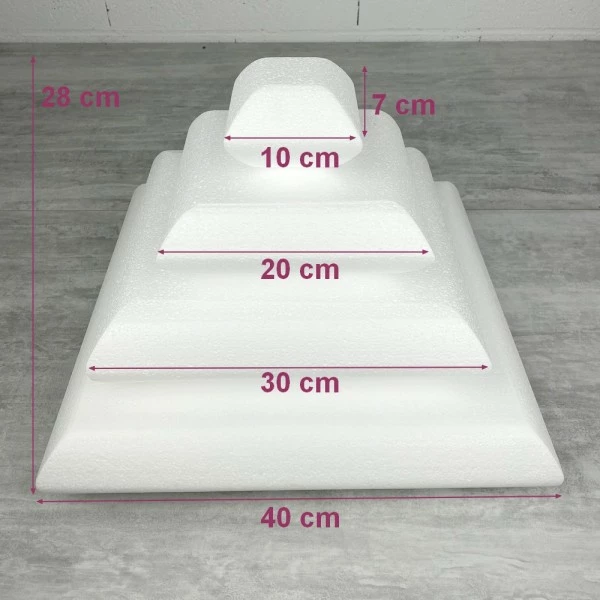 Offres 🤩 Lealoo® Disque Polystyrène Pièce Montée En Polystyrène Coussin, Base 40 Cm, 4 étages, Haut. 28 Cm, Wedding Cake Haute Densité 🔥 – Image 2