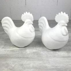 Sortie ❤️ Lealoo® Supports Divers En Polystyrène Lot De 2 Coqs En Polystyrène, Hauteur 15 Cm X Longueur 18,5 Cm, Animal De La Ferme Densité Supérieur ✨