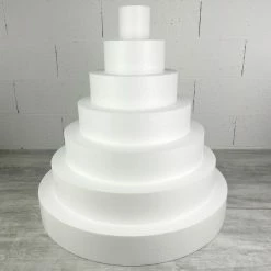 Coupon 🔥 Lealoo® Disque Polystyrène Grande Pièce Montée En Polystyrène, Base Diam. 70 Cm, 7 étages, Haut. Totale 70 Cm, Wedding Cake Hau 😍