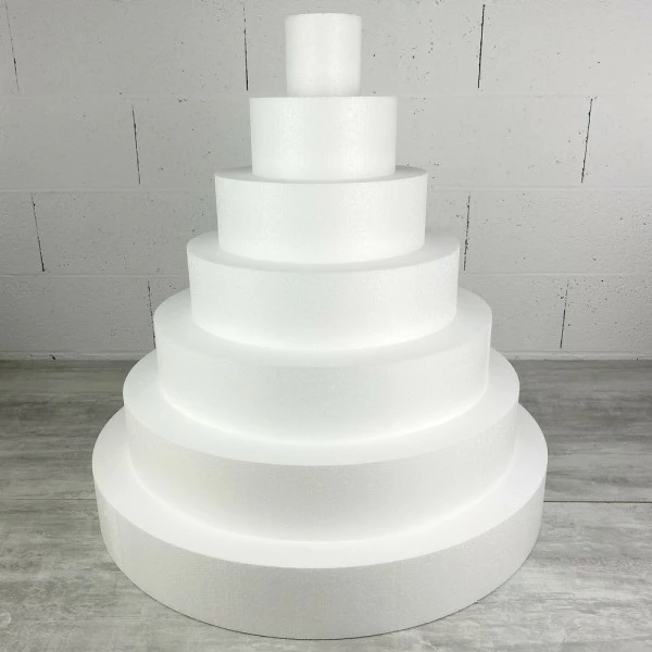 Coupon 🔥 Lealoo® Disque Polystyrène Grande Pièce Montée En Polystyrène, Base Diam. 70 Cm, 7 étages, Haut. Totale 70 Cm, Wedding Cake Hau 😍