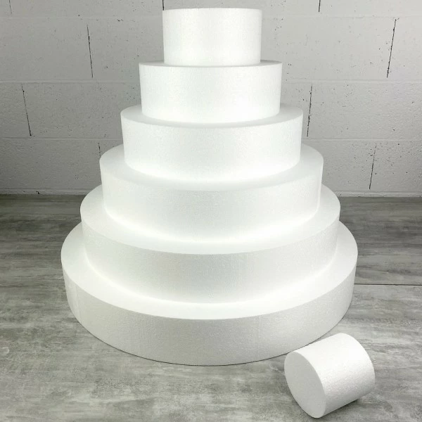 Coupon 🔥 Lealoo® Disque Polystyrène Grande Pièce Montée En Polystyrène, Base Diam. 70 Cm, 7 étages, Haut. Totale 70 Cm, Wedding Cake Hau 😍 – Image 3