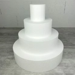 Meilleure affaire ⭐ Lealoo® Disque Polystyrène Pièce Montée En Polystyrène, Base Diam. 40 Cm, 4 étages, Haut. Totale 40 Cm, Wedding Cake Haute Dens 🥰
