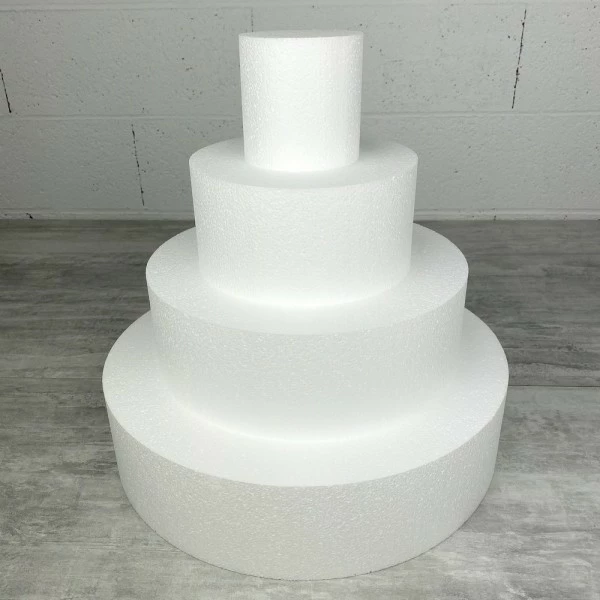 Meilleure affaire ⭐ Lealoo® Disque Polystyrène Pièce Montée En Polystyrène, Base Diam. 40 Cm, 4 étages, Haut. Totale 40 Cm, Wedding Cake Haute Dens 🥰