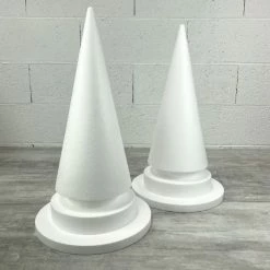 Remise 😍 Lealoo® Supports Divers En Polystyrène Lot De 2 Cônes En Polystyrène à Pied, H. 49 Cm Avec Supports, Base 27,5 Cm, à Décorer ✨