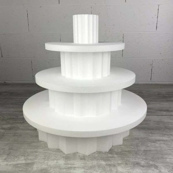 Acheter 🥰 Lealoo® Disque Polystyrène Présentoir Pointe étoile En Polystyrène, Hauteur 46 Cm, Support 7 étages De 2 Et 10 Cm, Base Du Socl ❤️