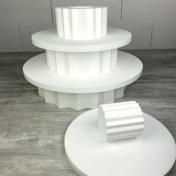 Acheter 🥰 Lealoo® Disque Polystyrène Présentoir Pointe étoile En Polystyrène, Hauteur 46 Cm, Support 7 étages De 2 Et 10 Cm, Base Du Socl ❤️ – Image 2