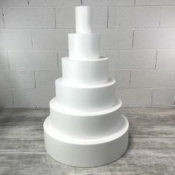 Acheter 👍 Lealoo® Disque Polystyrène Pièce Montée Wedding Cake, Haut. 90 Cm, Base Ø 60 Cm à 10 Cm, 6 Disques De 15 Cm De Haut En Polystyr 😍