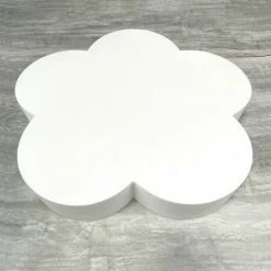 Sortie ⌛ Lealoo® Supports Divers En Polystyrène Grand Socle Plat Fleur 2D En Polystyrène Blanc, Diamètre 45 Cm X Epais. 7cm, Support Pour Centre De 🥰