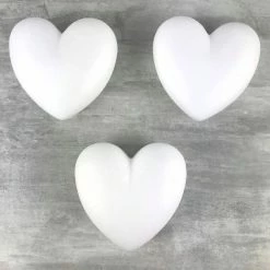 Vente flash 😉 Lealoo® Supports Divers En Polystyrène Lot De 3 Coeurs Bombés 3D Polystyrène Séparable 15 Cm, épaisseur Fermé 6 Cm, Styropor Blanc Densité 💯