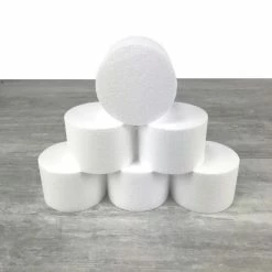 Bon marché ⭐ Lealoo® Supports Divers En Polystyrène Gros Lot 6 Disques En Polystyrène Haut. 7 Cm, Diamètre 15 Cm, Dummies En Styropor Blanc, à Décorer 😀