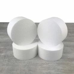 De gros 🌟 Lealoo® Supports Divers En Polystyrène Lot De 4 Disques En Polystyrène Haut. 7 Cm, Diamètre 15 Cm, Dummies En Styropor Blanc, à Décorer 👏
