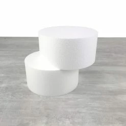 Promo 🔔 Lealoo® Supports Divers En Polystyrène Lot De 2 Disques En Polystyrène Haut. 10 Cm, Diamètre 15 Cm, Dummies En Styropor Blanc, à Décorer 🧨