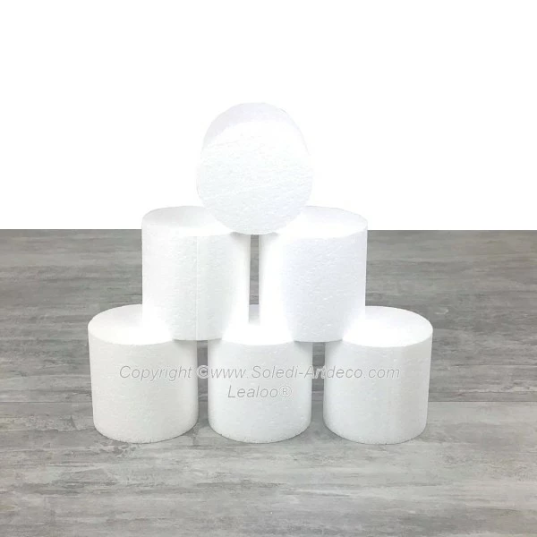 De gros 🌟 Lealoo® Supports Divers En Polystyrène Lot 6 Petits Cylindres En Polystyrène Diam. 10 Cm, Haut. 10 Cm, Dummies En Styropor Blanc Pour Prése 💯