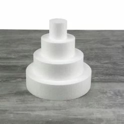 Tout neuf 🤩 Lealoo® Disque Polystyrène Petite Pièce Montée Haut. 20 Cm En Polystyrène, Base Ø 20cm à 5cm, 4 Disques De 5cm De Haut, Pour Gâ 🤩