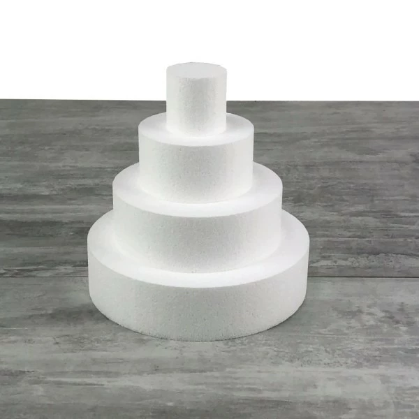 Tout neuf 🤩 Lealoo® Disque Polystyrène Petite Pièce Montée Haut. 20 Cm En Polystyrène, Base Ø 20cm à 5cm, 4 Disques De 5cm De Haut, Pour Gâ 🤩