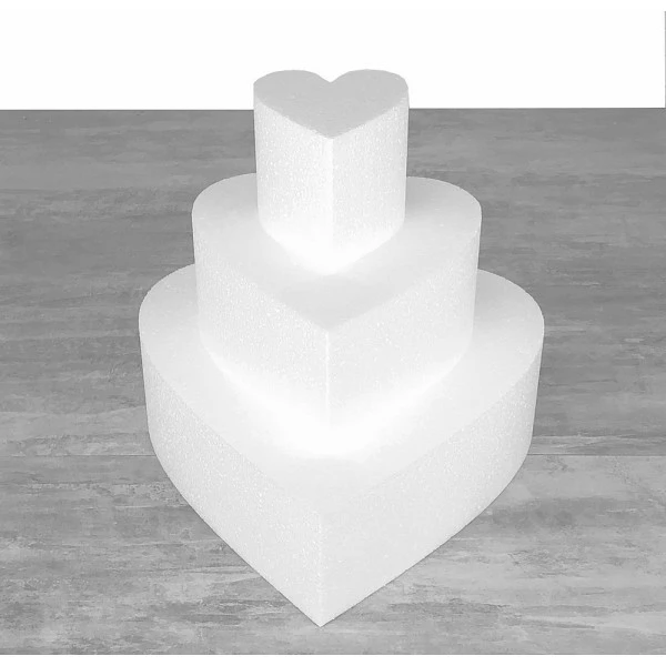 Vente flash ⌛ Lealoo® Disque Polystyrène Pièce Montée Coeur En Polystyrène Hauteur 30cm, Base Diam. 30cm à 10cm, 3 Socles Styro De 10cm De Ha ⭐