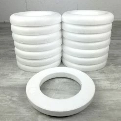 Vente flash 🌟 Lealoo® Anneau Polystyrène Lot De 15 Demi Anneaux De 17 Cm En Polystyrène, Couronne à Dos Plat, Haute Densité 👏