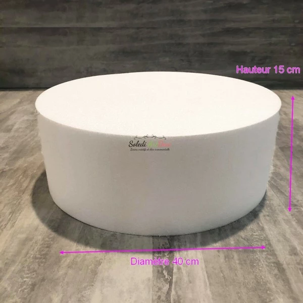 Vente flash 🤩 Lealoo® Supports Divers En Polystyrène Disque épaisseur 15 Cm, Diamètre 40 Cm, Polystyrène Pro Haute Densité, 28 Kg/ M3 ⭐ – Image 2