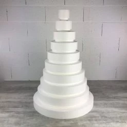 Budget 🤩 Lealoo® Disque Polystyrène Pièce Montée Wedding Cake, Hauteur 88 Cm, Base Ø 60cm à 10cm, 10 étages En Polystyrène 🎁