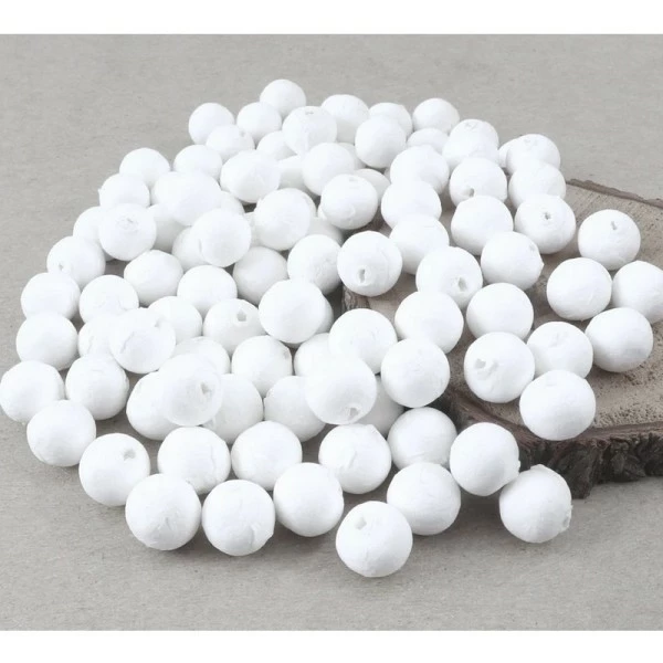 Grosses soldes ❤️ Lealoo® Boules Polystyrène Lot De 50 Boules De 3 Cm En Ouate De Cellulose, Billes Blanches En Coton Compressé De 30mm Avec Trou 😍 – Image 4