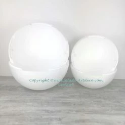Promo 🤩 Lealoo® Boules Polystyrène Lot 2 Grandes Boules 50 Cm Et 40 Cm En Polystyrène, Séparables, Sphères Creuses Sécables En Styropor ✔️