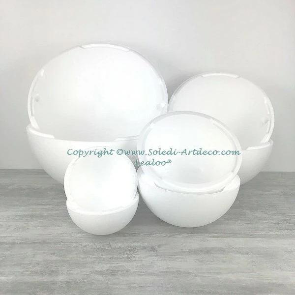 Top 10 ❤️ Lealoo® Boules Polystyrène Gros Lot 4 Grandes Boules 50, 40, 30 Et 20 Cm En Polystyrène, Séparables, Sphères Creuses Sécables E ✨ – Image 2