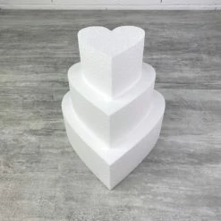 Acheter 😉 Lealoo® Disque Polystyrène Petite Pièce Montée Coeur En Polystyrène Hauteur 21cm, Base 20cm à 10cm, 3 Socles Styro De 7cm De Ha 👍
