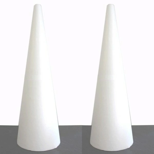 Sortie ✨ Lealoo® Supports Divers En Polystyrène Lot 2 Cônes Géants En Polystyrène Plein Haut. 80 Cm, Base 25 Cm, Densité Supérieure 🔔