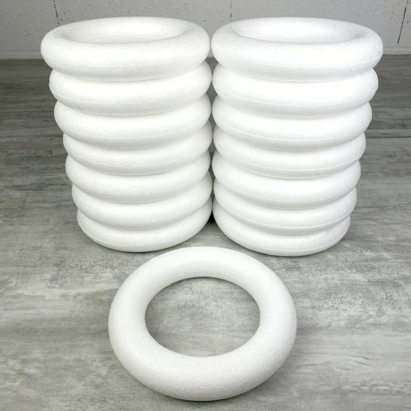 Offres 🤩 Lealoo® Anneau Polystyrène Gros Lot 15 Anneaux Polystyrène Diam. 17 Cm, Couronnes Styro Plein, Bouées Haute Densité 🔥