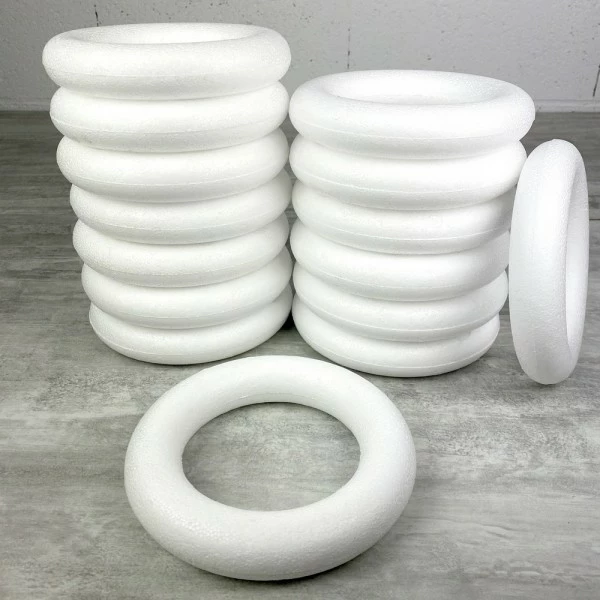 Offres 🤩 Lealoo® Anneau Polystyrène Gros Lot 15 Anneaux Polystyrène Diam. 17 Cm, Couronnes Styro Plein, Bouées Haute Densité 🔥 – Image 3