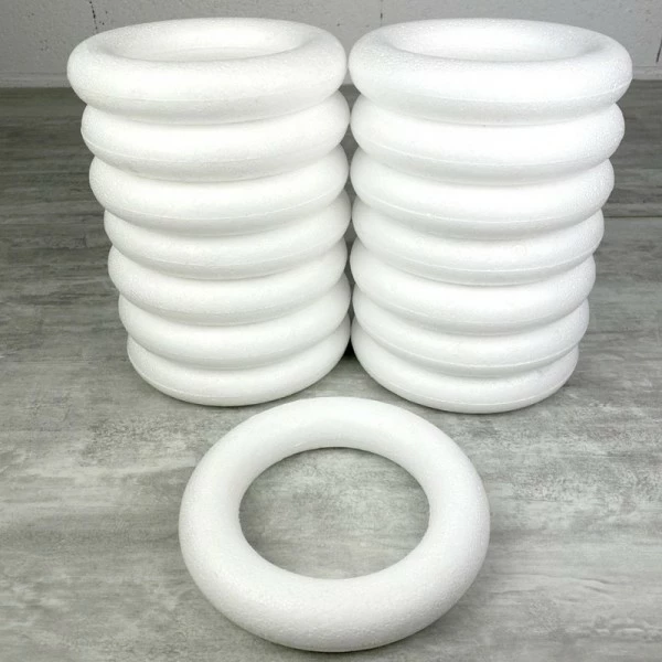 Offres 🥰 Lealoo® Anneau Polystyrène Gros Lot 15 Anneaux Polystyrène Diam. 20 Cm, Couronnes Styro Plein, Bouées Haute Densité 👏