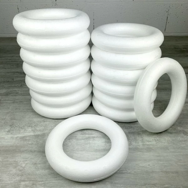 Offres 🥰 Lealoo® Anneau Polystyrène Gros Lot 15 Anneaux Polystyrène Diam. 20 Cm, Couronnes Styro Plein, Bouées Haute Densité 👏 – Image 2