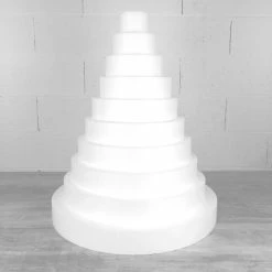 Offres 👏 Lealoo® Disque Polystyrène Pièce Montée XXL En Polystyrène Haute Densité, Hauteur 70 Cm, Base 60 Cm, 10 étages 🌟