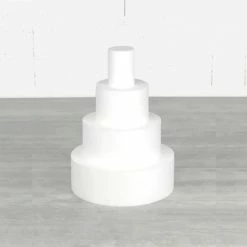 Coupon 💯 Lealoo® Disque Polystyrène Petite Pièce Montée Haut. 28 Cm En Polystyrène, Base Ø 20cm à 5cm, 4 Disques De 7cm De Haut, Pour Gâ 👏