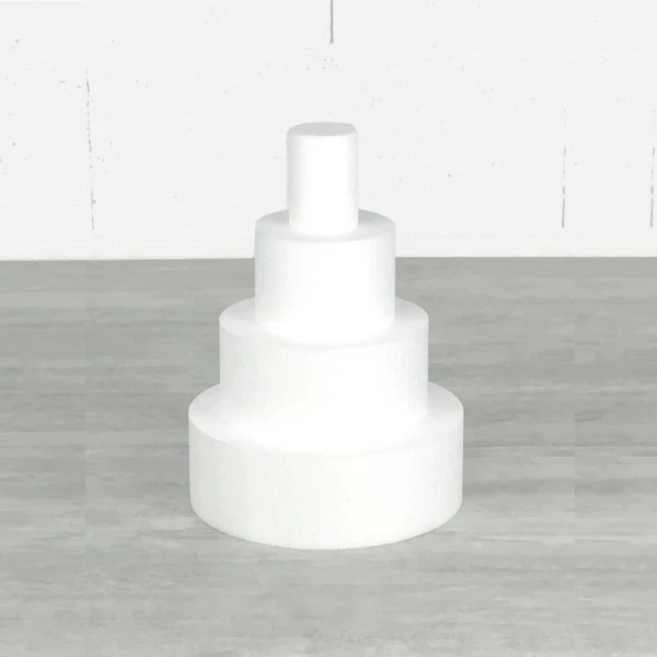 Coupon 💯 Lealoo® Disque Polystyrène Petite Pièce Montée Haut. 28 Cm En Polystyrène, Base Ø 20cm à 5cm, 4 Disques De 7cm De Haut, Pour Gâ 👏