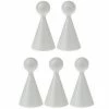 Grosses soldes 🌟 Artif Supports Divers En Polystyrène Lot De 5 Cônes Polystyrène, Hauteur 15 Cm, Ø 7.5cm, Avec Une Boule Au Sommet, Pour Poupée ⭐