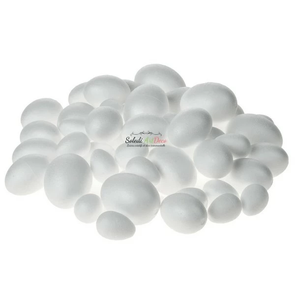 Sortie 💯 Lealoo® Oeuf Polystyrène Lot De 50 Oeufs En Polystyrène, 3 Tailles 6, 8 Et 10 Cm, Oeufs De Pâques à Décorer 😉