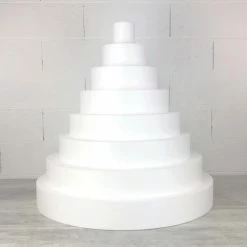 Bon marché 👍 Lealoo® Disque Polystyrène Pièce Montée Wedding Cake Polystyrène, Présentoir Styro Base Diam. 80cm, 8 étages, Haut. Totale 80 C ⭐