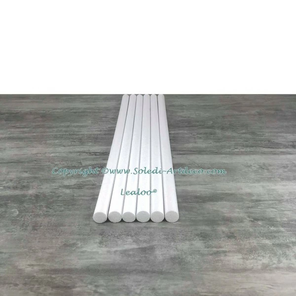 Promo ✔️ Lealoo® Supports Divers En Polystyrène Lot De 6 Cylindres Diam. 3 Cm X Haut. 80 Cm, En Polystyrène, Colonnes En Styropor Blanc Pour Présent ⭐