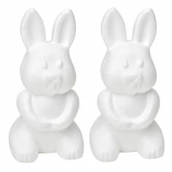 Tout neuf 😍 Artif Supports Divers En Polystyrène Lot De 2 Lapins En Polystyrène, Hauteur 24 Cm, Assis Sur Les Pattes Arrières 🔥